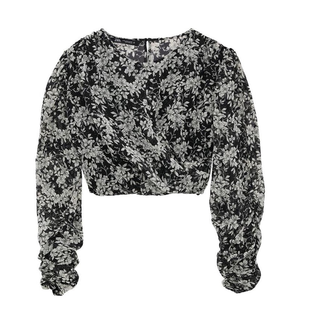 ZARA cropped floral top